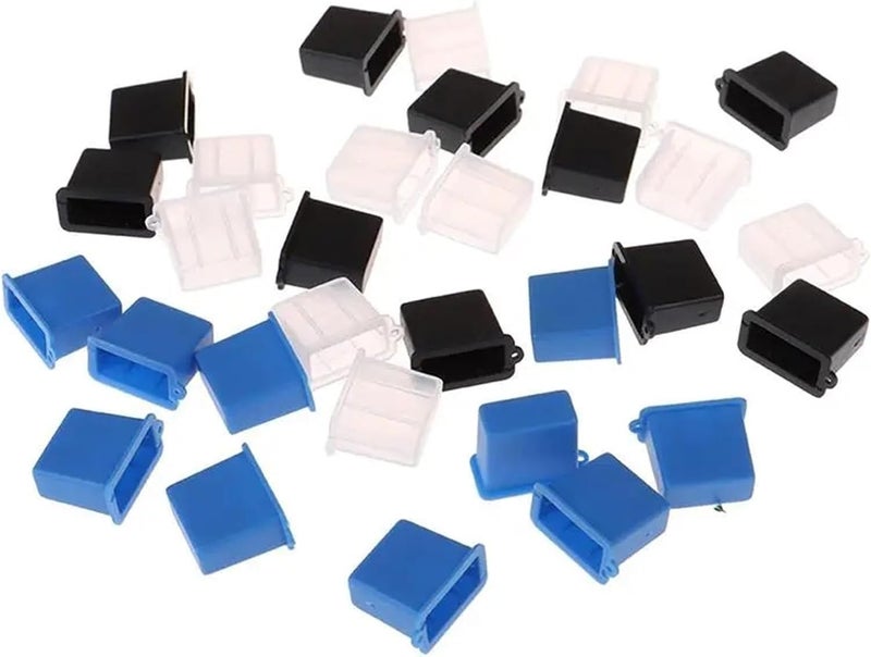 20pcs USB Type A Male Anti-Dust Plug Stopper Cap Cover Protector(Black) - Image 2