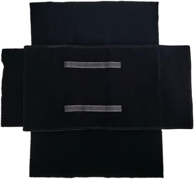 SCIKHEFT Velvet Travel Jewelry Case Roll Bag Organizer for Necklace Bracelet Earrings Ring (Black) (Black set) - Image 5