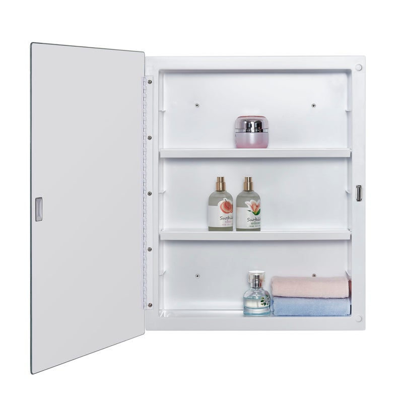 IDYLLOR Plastic Medicine Mirror Cabinet for Bathroom 16 x 20 inch, Surface and Recessed Mount - Image 2