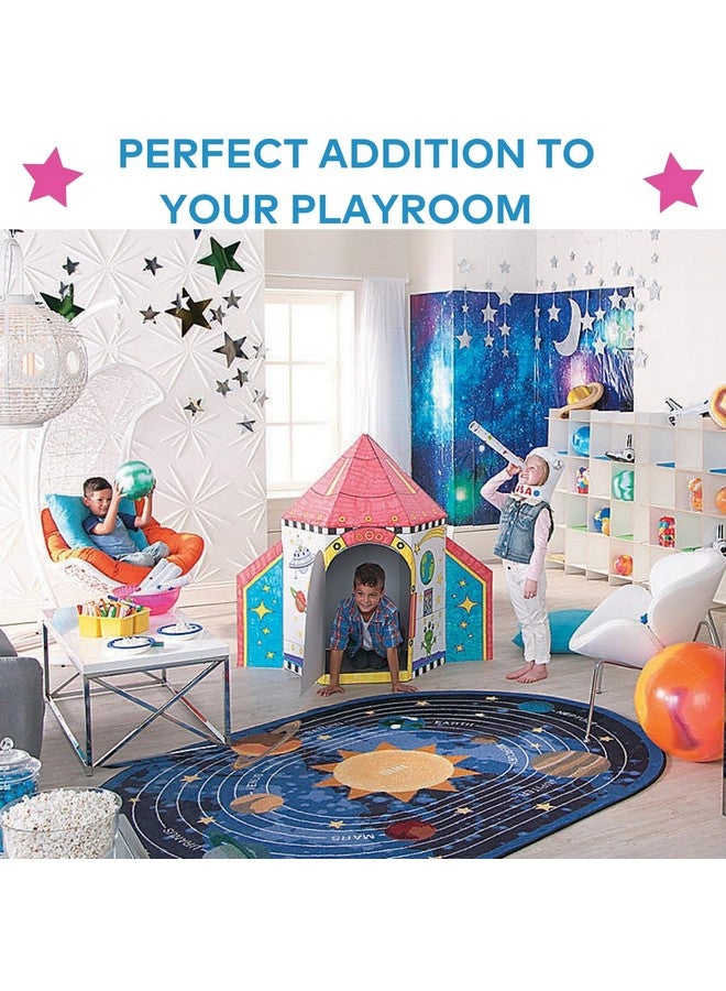 فن إكسبريس منزل صاروخي من الورق المقوى للأطفال - منزل لعب صاروخي من الورق المقوى بارتفاع 5 أقدام للأطفال، ساعات من المرح الإبداعي، تغذي خيال طفلك - مساحة آمنة للأطفال للحلم واللعب والتخيل - Image 5