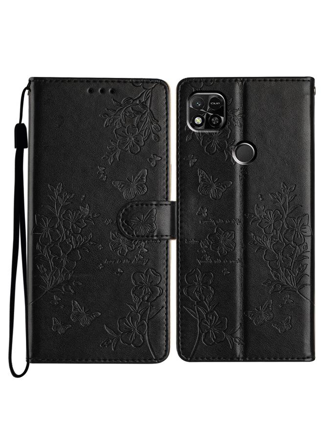 S-TOP Case For Redmi 9C Butterflies and Flowers Leather Phone Case - Image 1