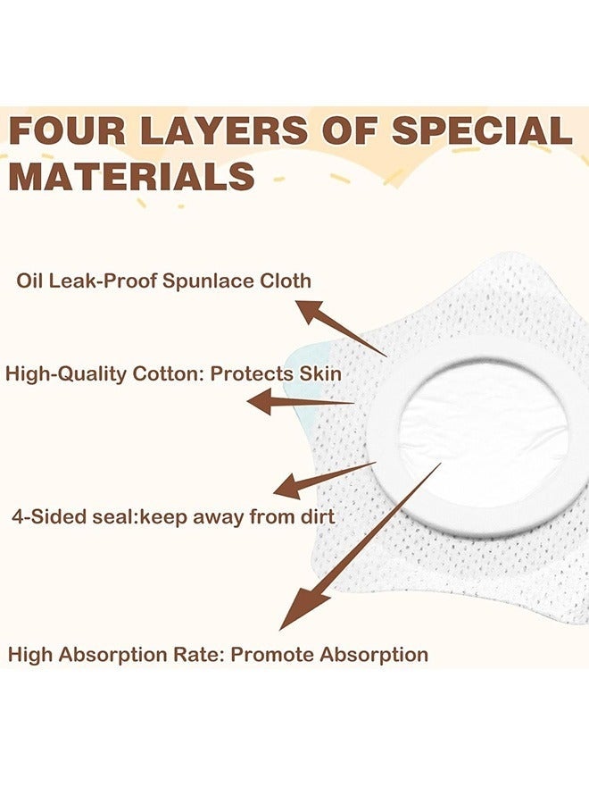20 Pcs Castor Oil Pack Wrap, Self-Adhesive Star Shape Castor Oil Pads with Leak-Proof Ring, Disposable Castor Oil Compress Wraps for Belly & Body Absorption - Image 3