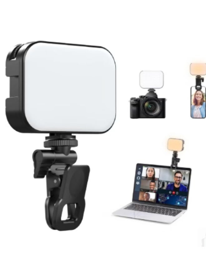 مصباح سيلفي LED قابل لإعادة الشحن وتعديل شدة الإضاءة - إضاءة لمؤتمرات الفيديو على الهواتف المحمولة وأجهزة الكمبيوتر المحمولة - Image 1