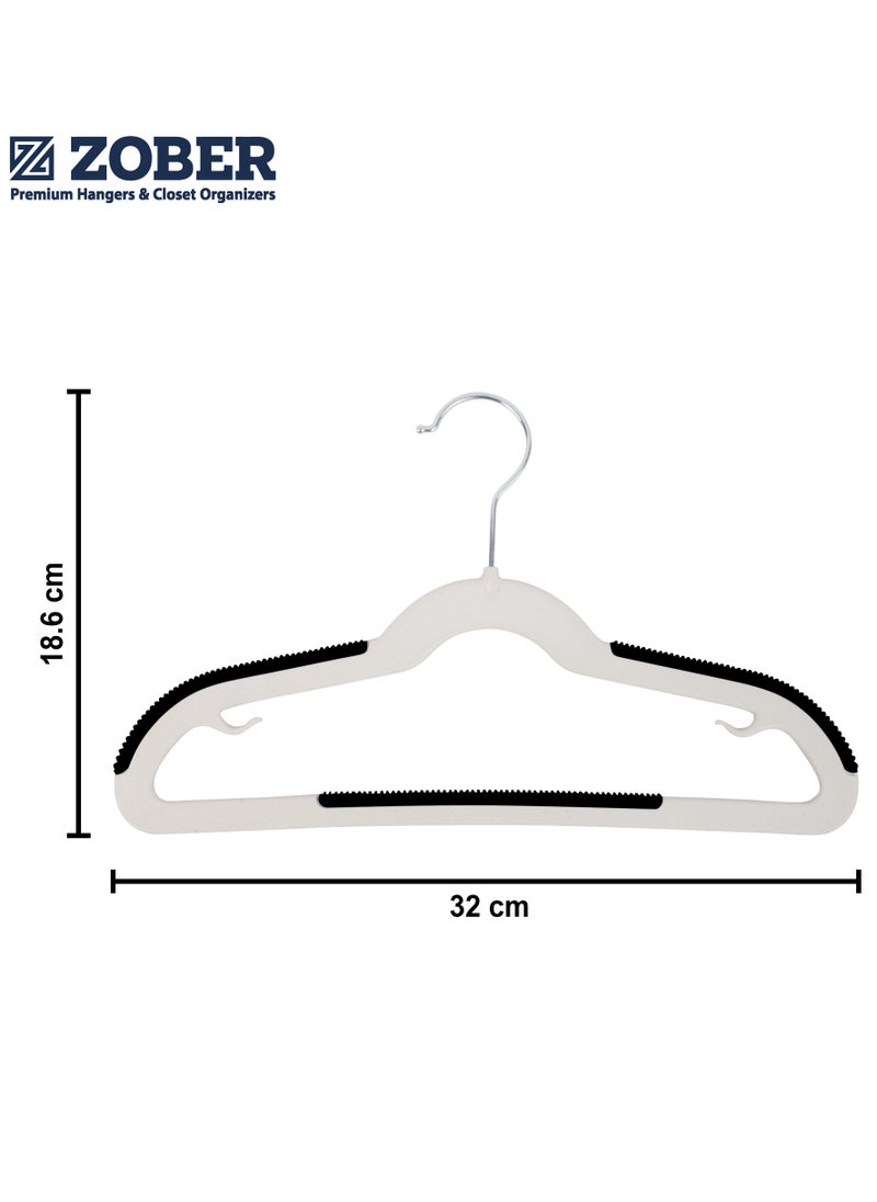 ZOBER Non-Slip Rubber Pad Kids Hangers, Premium Quality Plastic Hangers | 360º Swivel Hook | Heavy Duty Space Saving Clothes Hanger for kids, Shirt, Coat, Pant, Children Closet (WHITE) - pzsku/Z6646F0CFE8AFEACE8C02Z/45/_/1738147065/aa106c72-8ce3-46bc-924c-7d9be26fd17e