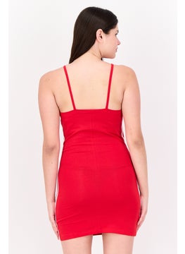adidas Originals Women Sportswear Fit Outdoor Dress, Red  - Image 3