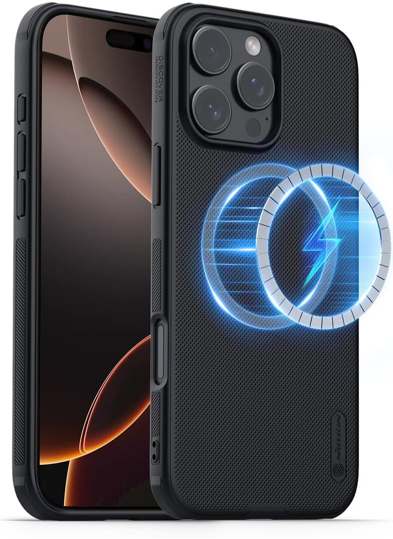 Nillkin Nillkin Case Cover Super Frosted Pro  Magnetic Wireless Charging  Case Anti-Scratch & Slip For Iphone 16 Pro Max (Black)  - Image 1