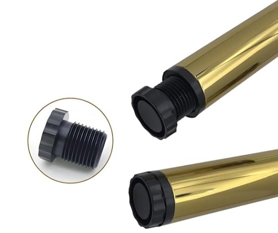 Zohra Hardware 4 Pcs Metal Adjustable Straight Shaped Furniture Legs Latest Style Coffee Table Sofa Feet Kitchen Table Legs Bathroom Cabinet Cupboard Feet Gold 5 inch  - Image 3