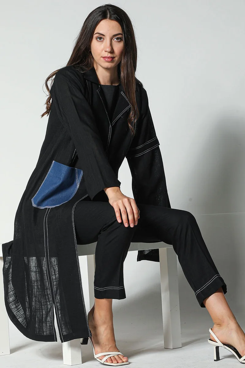 Moistreet Pocket Detailed Denim Travel Set