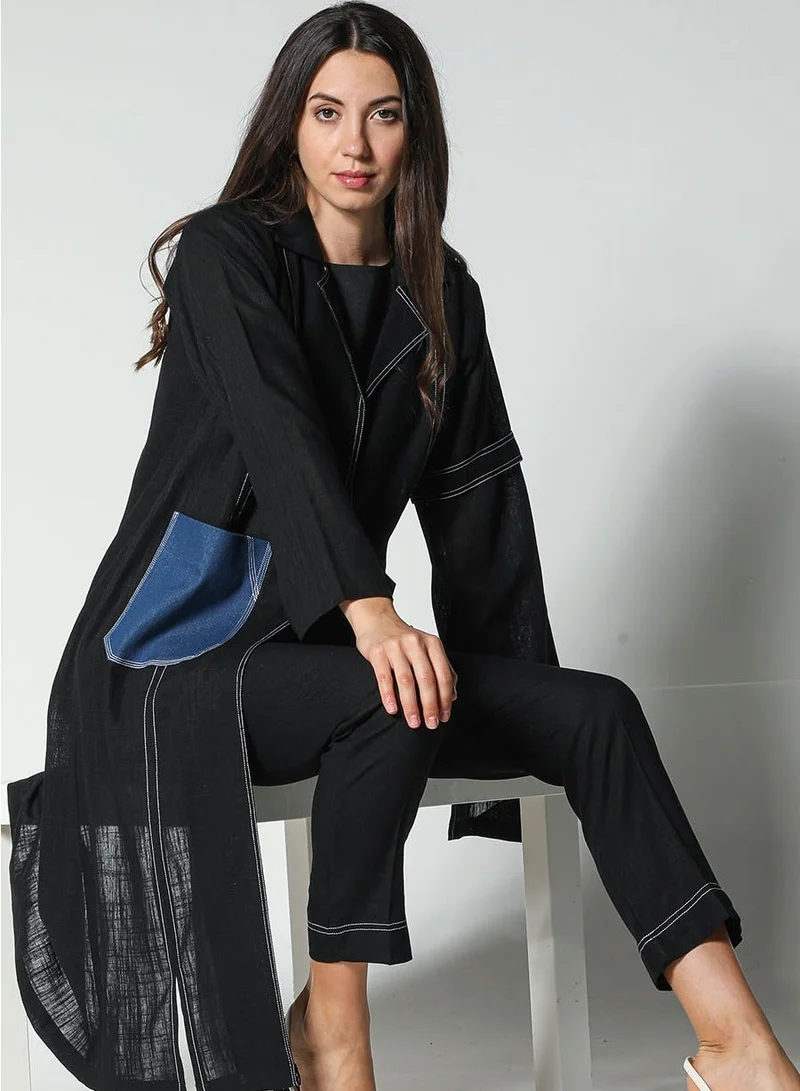 Pocket Detailed Denim Travel Set