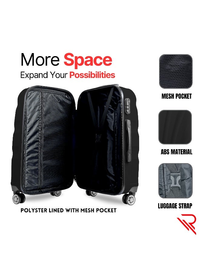 Reflection ABS Carry On Suitcase Airline Approved, Lightweight 28 Inch  Luggage- 360° Silent Wheels, ABS Hard Luggage Trolley, Spinner Wheels, Travel Luggage  (28-Inch , Black) - Image 3