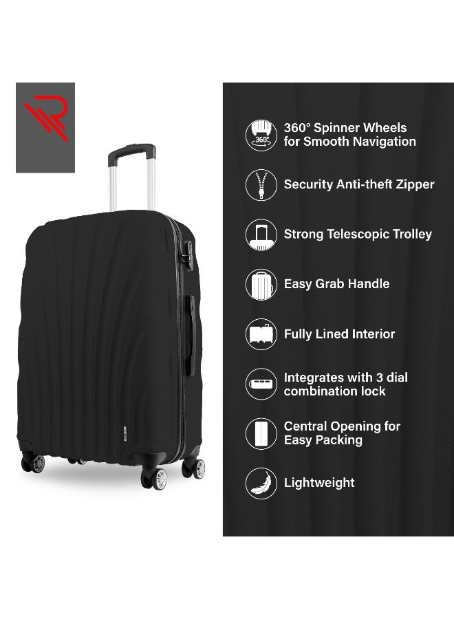 Reflection ABS Carry On Suitcase Airline Approved, Lightweight 28 Inch  Luggage- 360° Silent Wheels, ABS Hard Luggage Trolley, Spinner Wheels, Travel Luggage  (28-Inch , Black) - Image 4