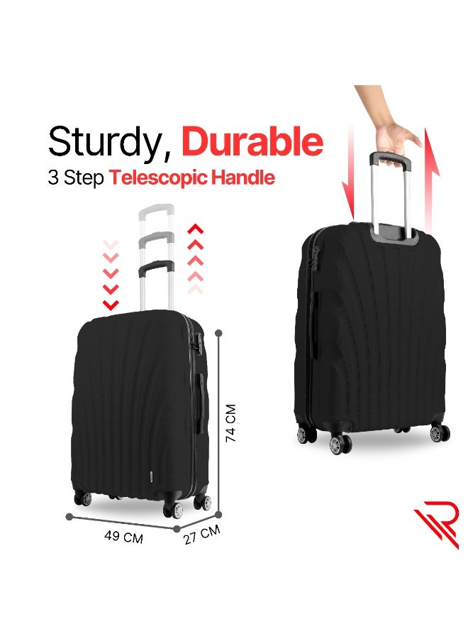 Reflection ABS Carry On Suitcase Airline Approved, Lightweight 28 Inch  Luggage- 360° Silent Wheels, ABS Hard Luggage Trolley, Spinner Wheels, Travel Luggage  (28-Inch , Black) - Image 5