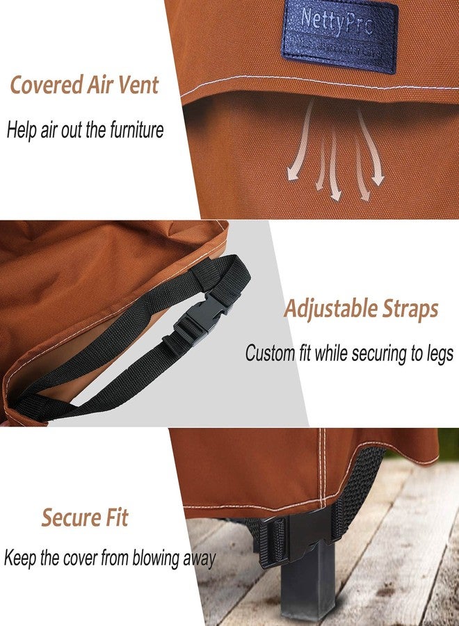 NettyPro أغطية كراسي الفناء من نيتي برو، مقاومة للماء، مناسبة للأثاث الخارجي، كراسي دوارة قابلة للإمالة، كراسي استرخاء هزازة، أغطية مقاعد عميقة، تناسب الكراسي حتى مقاس 26 بوصة عرض × 28 بوصة عمق × 28 بوصة ارتفاع، عبوة من قطعتين، أسود - Image 3