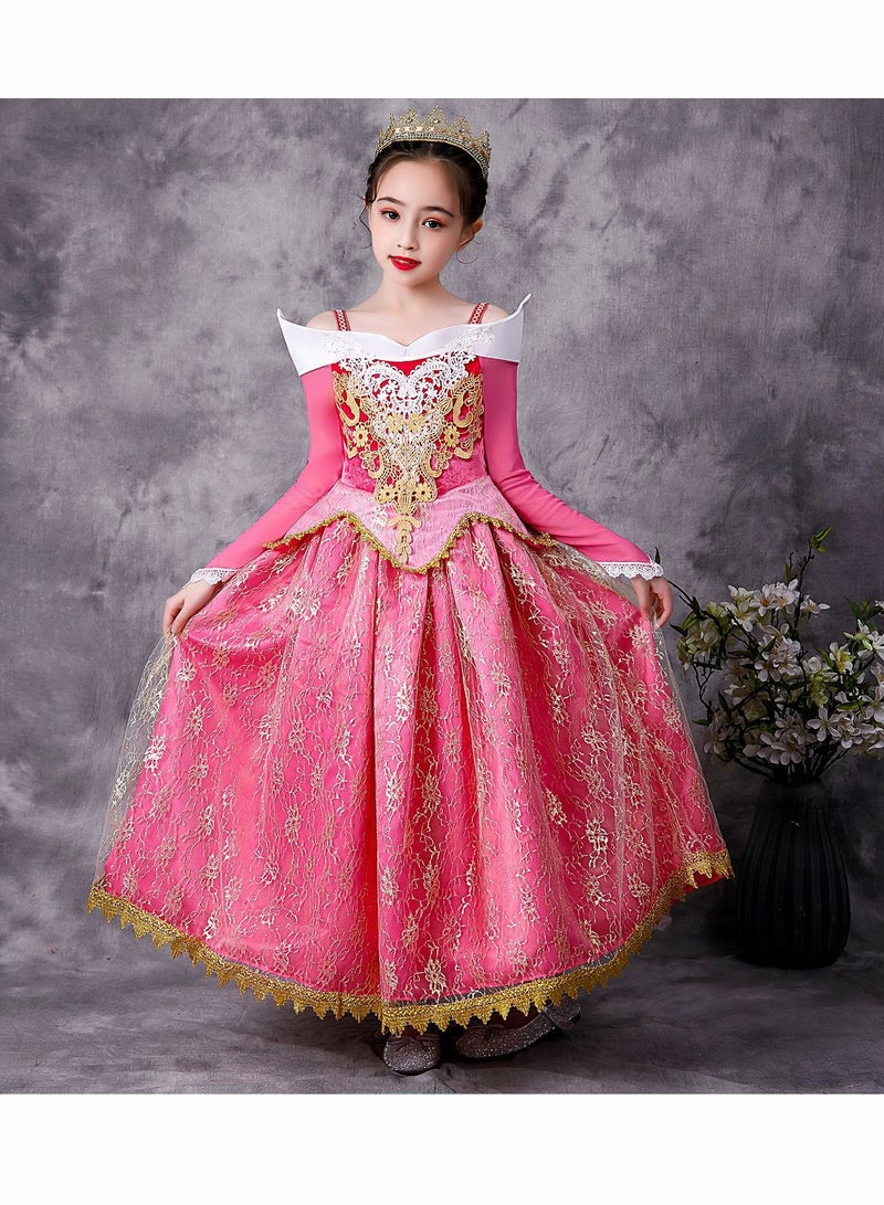 Loquat Princess Aurora Princess Dress Up Costume Ball Gown Toddler Girl Cosplay - Image 3