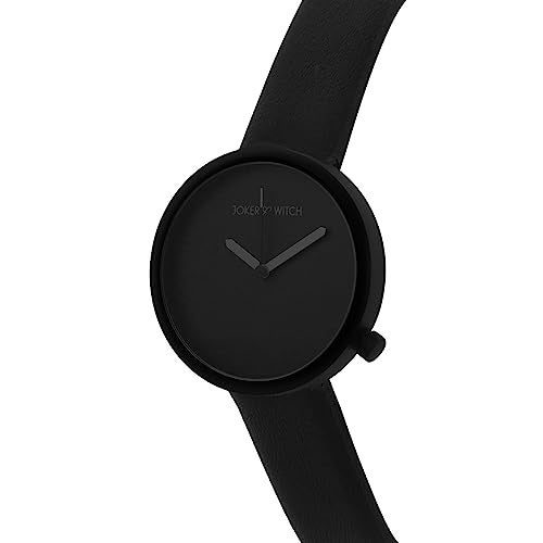 Joker & Witch Murdoc 42mm Black Dial 18mm Black Faux Leather Strap Watch for Men - Image 2