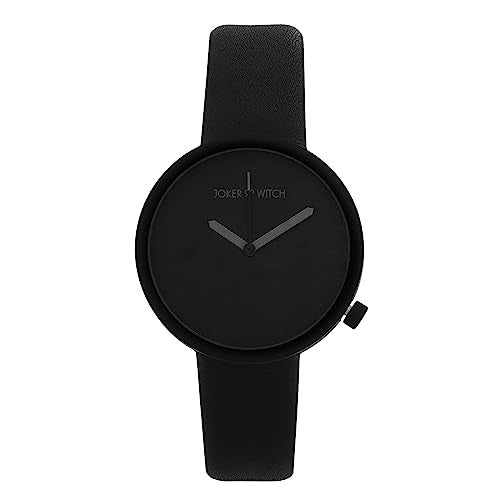 Joker & Witch Murdoc 42mm Black Dial 18mm Black Faux Leather Strap Watch for Men - Image 1