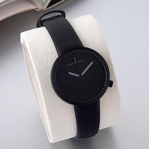 Joker & Witch Murdoc 42mm Black Dial 18mm Black Faux Leather Strap Watch for Men - Image 4