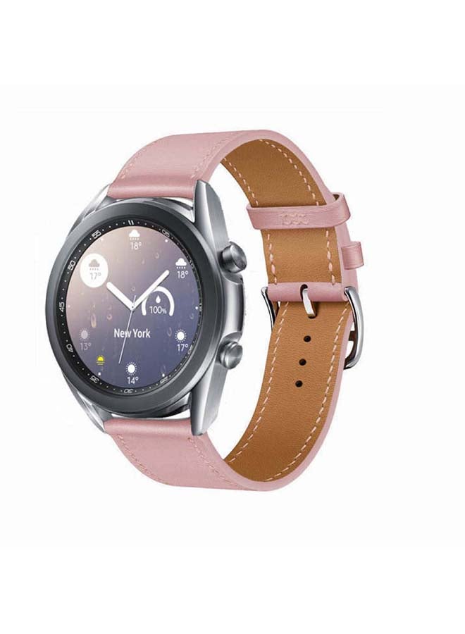 Perfii Supreme Genuine Leather Replacement Band For Samsung Galaxy Watch3 41mm Pink - Image 2