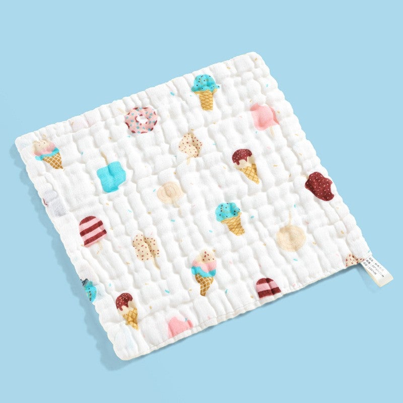 Six-Layer Pure Cotton Baby Washcloths Soft High-Density Ice cream] 