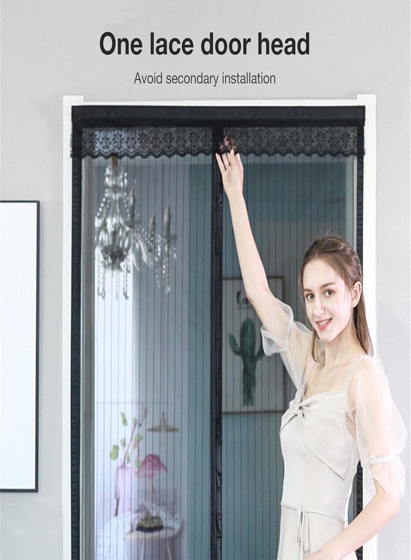 GGOOT Screen Door Mesh, Door Screen Magnetic Closure, Self Sealing Mesh Screen for Sliding Door Curtain Works With Pets, Sliding Door, Front Doors - Image 5
