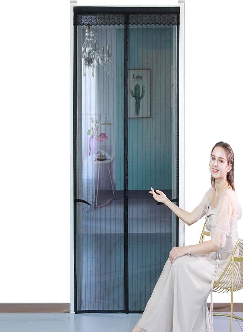 GGOOT Screen Door Mesh, Door Screen Magnetic Closure, Self Sealing Mesh Screen for Sliding Door Curtain Works With Pets, Sliding Door, Front Doors - Image 1