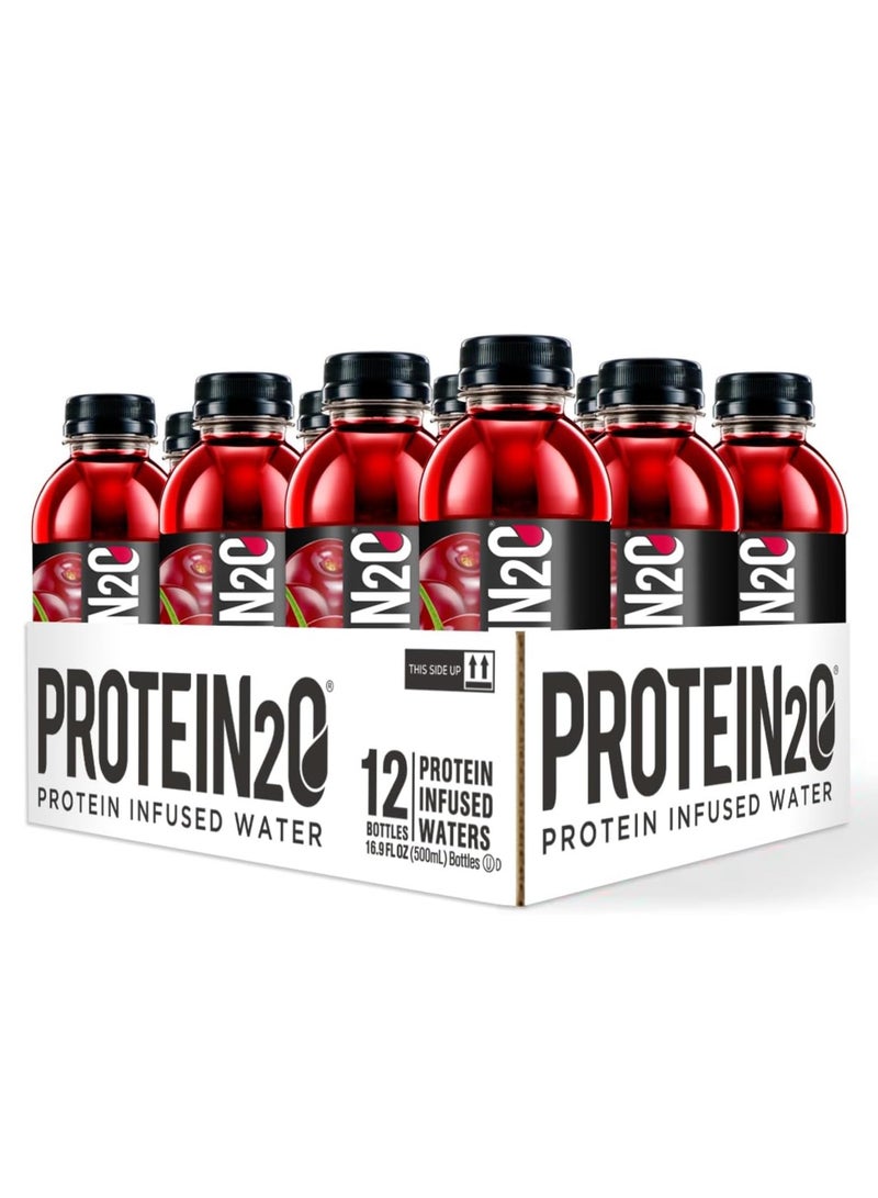 Protein2o Protein Infused Water, Wild Cherry, 500 ML Pack of 12 15g Whey Protein Isolate - Image 3