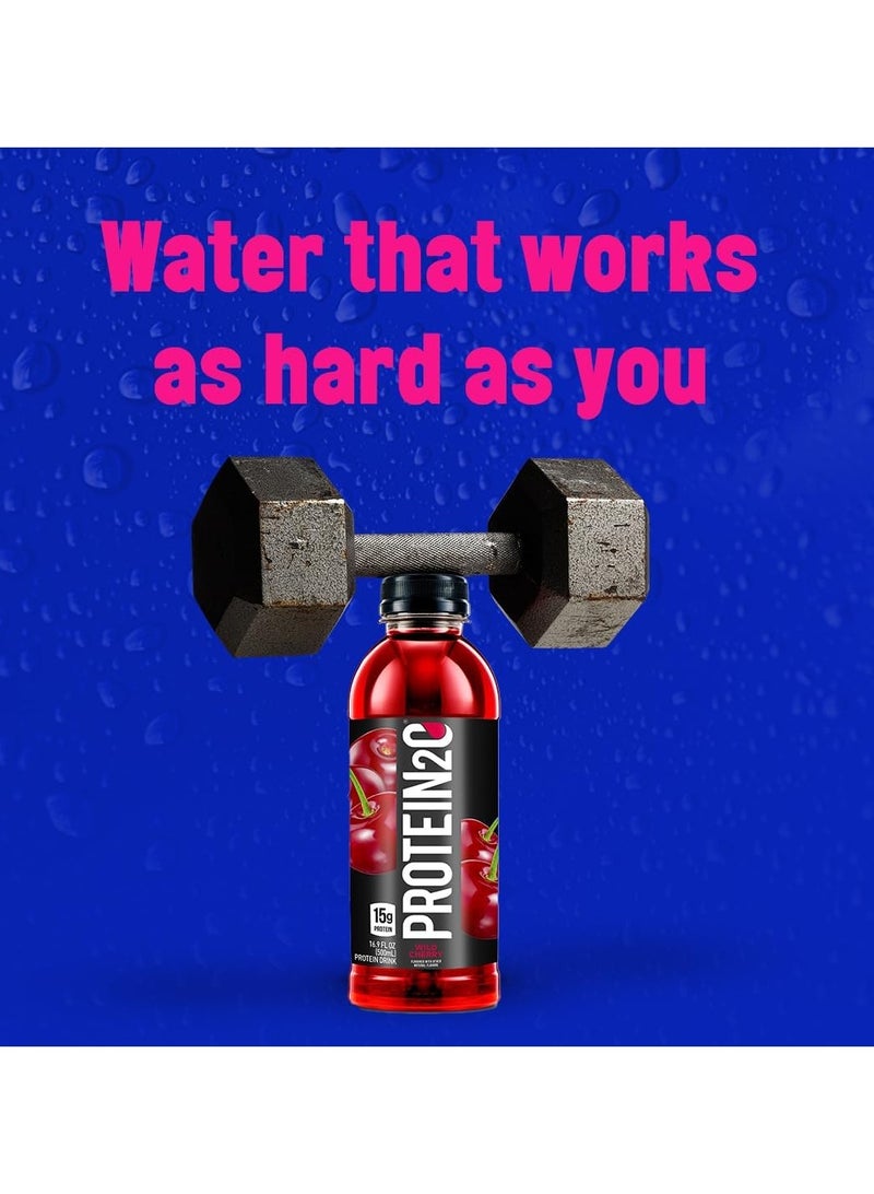 Protein2o Protein Infused Water, Wild Cherry, 500 ML Pack of 12 15g Whey Protein Isolate - Image 5