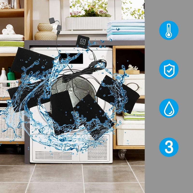 USB Heat Pad,Clothes Heating Pad,USB Electric Clothes Five Heater Pads Heating Element Adjustable Temperature Warmer Tool Electric Cloth Heater Pad for Winter Clothes Pet Warmer - Image 3