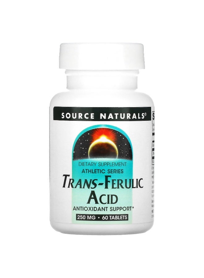 Source Naturals Source Naturals, Athletic Series, Trans-Ferulic Acid, 250 mg, 60 Tablets  - Image 1