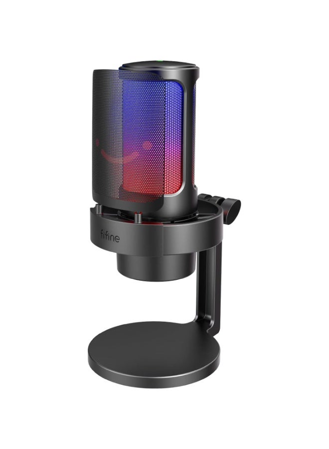 فيفين ميكروفون A8 للألعاب، مكثف RGB، ميكروفون USB للكمبيوتر الشخصي للبث المباشر، والبودكاست، والتسجيل، مع تحكم، وخاصية كتم الصوت باللمس، ومنفذ سماعة رأس، ومرشح صوت - Image 1
