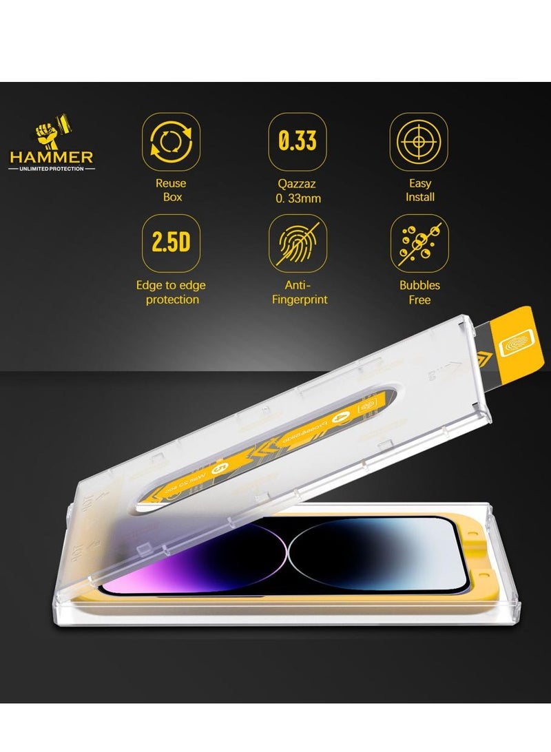 Hammer Tempered Glass Protection Easy Installation Self-Adhesive Hammer iPhone 14 Plus / 13 Pro Max Case - Image 3