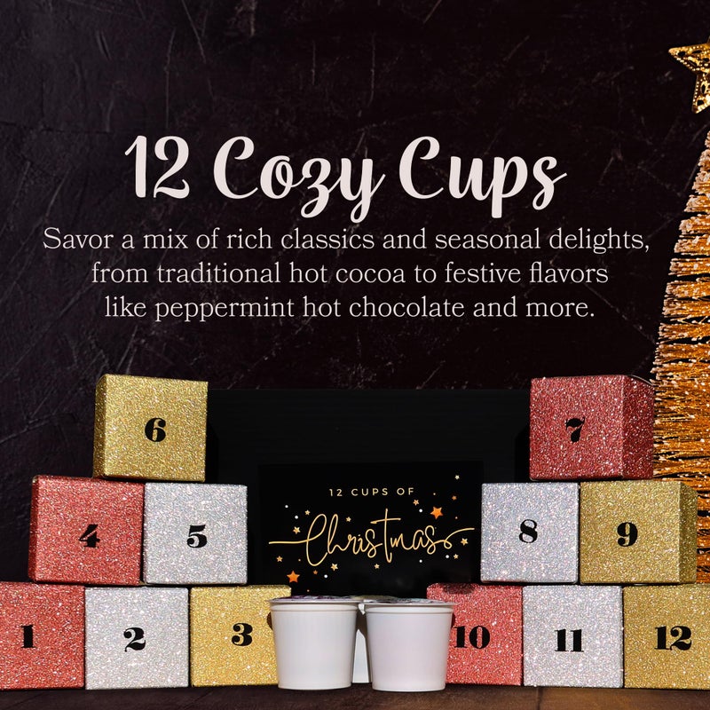 12 Days of Christmas Advent Calendar by Happy Packs, Hot Chocolate Pods Variety Pack, Seasonal Favorites, K Cup Hot Cocoa Advent Calendar 2025 - Image 4