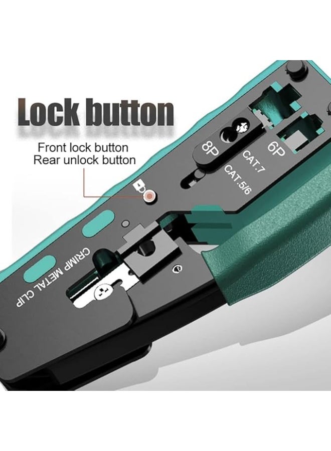 Terabyte Crimping Tool, Cat5/ Cat7 Multifunctional Crimp Tool Alloy Carbon Steel 6P 8P RJ11 RJ12 RJ45 STP/UTP Ethernet Cable Modular Crimping Tool (Multicolor)  (Cat-7 Yellow) - Image 5