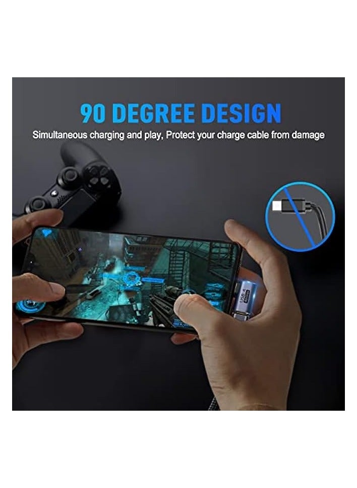 Green Tiger USB C 90 Degree Adapter, USB4 Cable Adapter Support 40Gbps, 100W PD, 8K Video Display, OTG, Type-C Male to Female Right Angle Extender for Thunderbolt4, Laptop, Mobile Phone, Tablet (2 Pack) - Image 2