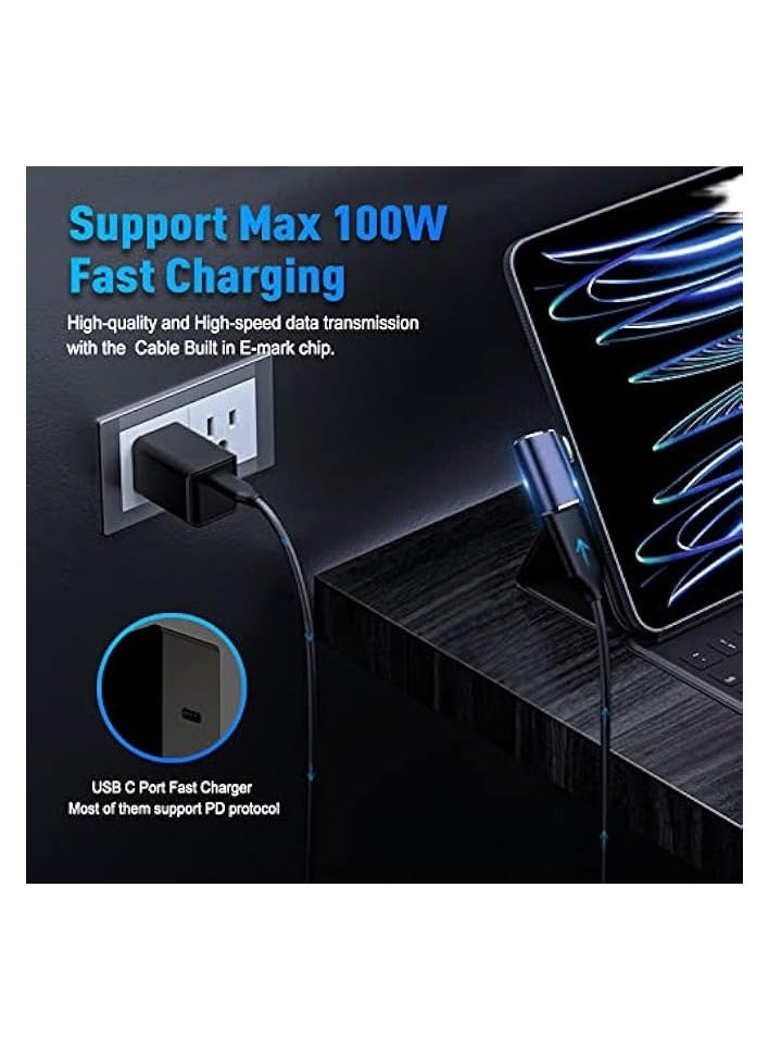 Green Tiger USB C 90 Degree Adapter, USB4 Cable Adapter Support 40Gbps, 100W PD, 8K Video Display, OTG, Type-C Male to Female Right Angle Extender for Thunderbolt4, Laptop, Mobile Phone, Tablet (2 Pack) - Image 4