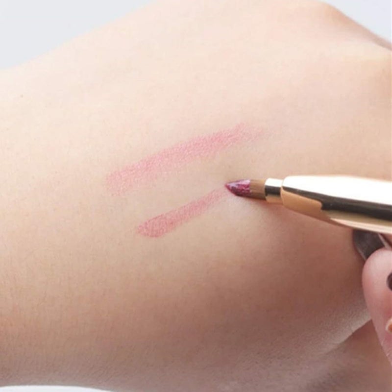 Retractable Double-ended Lip Brush for Women Portable Compact Cosmetic Tool with Fine Dense Bristles Precise Concealer and Lipstick Applicator Golden Makeup Brush for Daily Use - Image 3