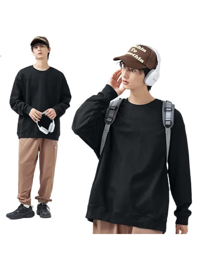 Men'S Autumn And Winter Fashion Round Neck Casual Hoodie Without Hat Youth Men'S Wear White Xl
