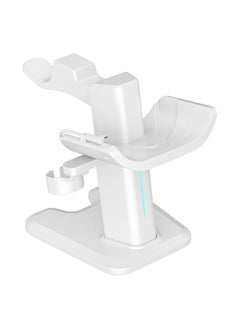 PROMASS For Meta Quest 3 Headset Charging Dock, VR Display Stand Accessories Compatible with Meta Quest 3 VR Headset and Touch Controllers, Station Holder Base with LED Light, White  - Image 2