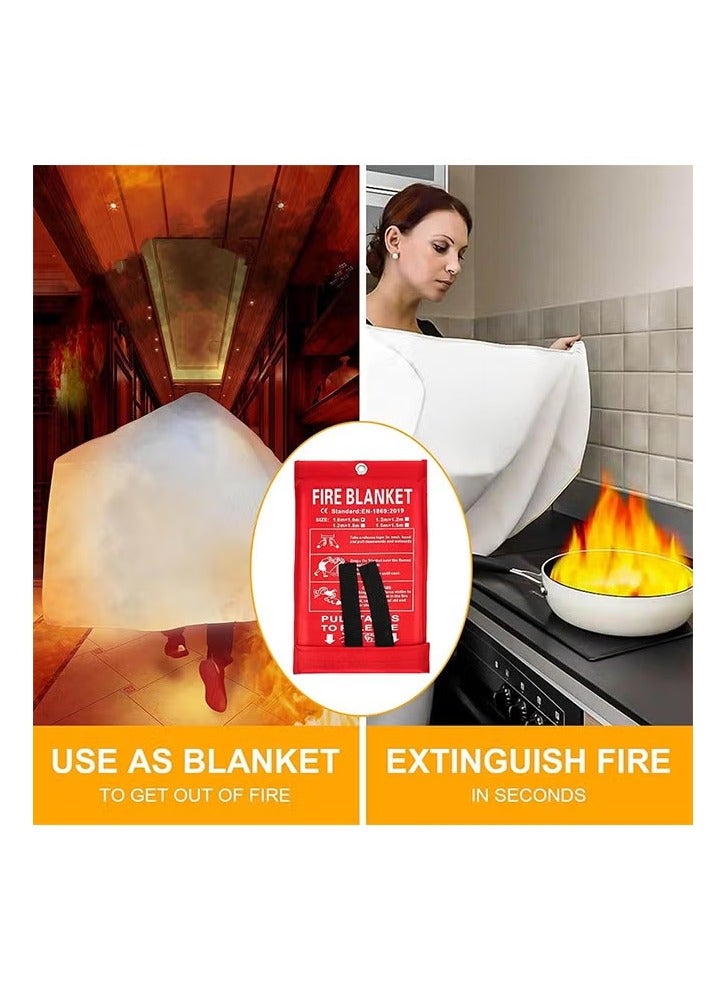 Flame-Resistant Upgrade 1×1m Household Fire Blanket – Heat-Resistant Fiberglass Fire Blanket for Kitchen/Car/Camping/Office (Includes Storage Bag) - Image 2
