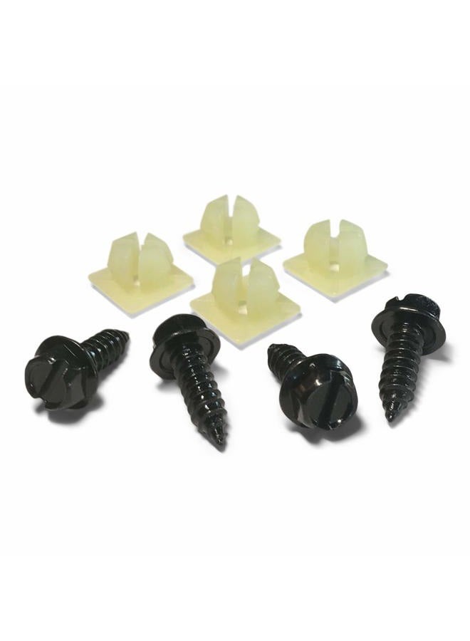 OttoSpeed Black License Plate Screws - OE Style Fastener Kit with Nylon Inserts for Fastening License Plates, Frames & Covers (Black Zinc Plated) - Image 1