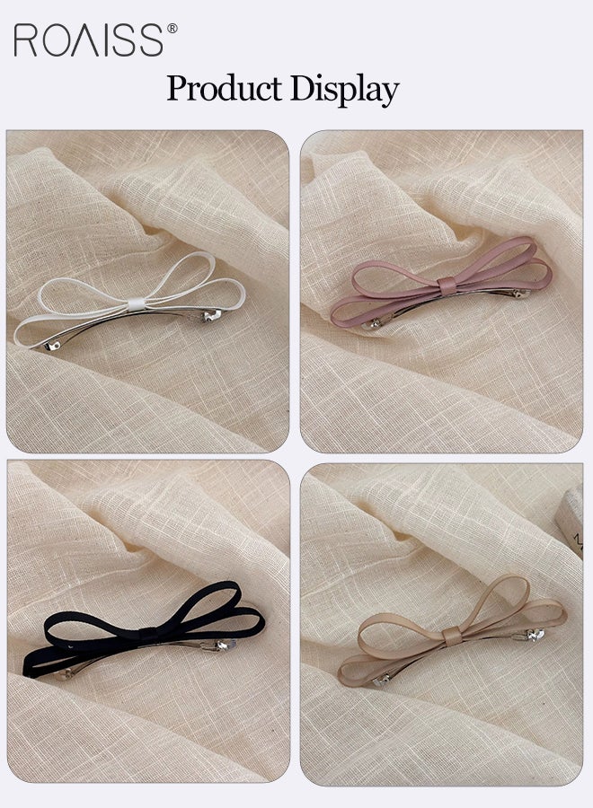رويس إكسسوارات شعر بسيطة للنساء، 4 قطع، تصميم فراشة بسيط، مشابك جانبية لطيفة ومنعشة، مظهر أنيق وعصري، مناسب للارتداء اليومي - Image 5