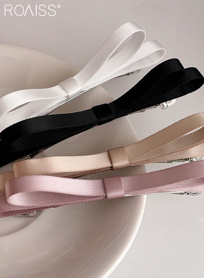 رويس إكسسوارات شعر بسيطة للنساء، 4 قطع، تصميم فراشة بسيط، مشابك جانبية لطيفة ومنعشة، مظهر أنيق وعصري، مناسب للارتداء اليومي - Image 4