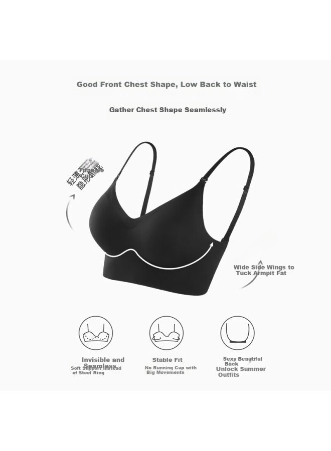 Bejirog U-shaped Beauty Back Bra Women Small Chest Gathered With Chest Pad Outer Wear Vest Integrated Seamless Backless Bra - Image 3