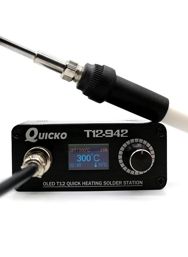 QUICKO Mini T12-942 Soldering Station Kit OLED DIY Solder Electric Tools Welding Iron Tips Temperature Controller with K-Tips and Handle
