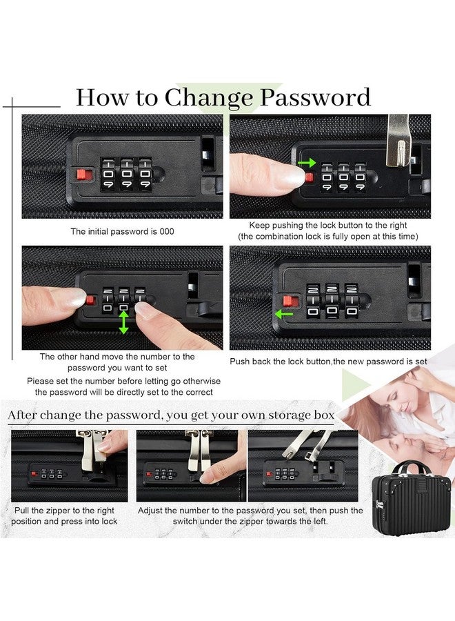 SUNBEET Makeup Case Suitcase, Mini Bag, Mini Hard Shell Travel Luggage, Women Portable Water Proof Carrying Suitcase, Organizer Bag, Small Hard Shell Cosmetic Lugge Bag, Water Proof (B-Rose&Gold) - Image 4