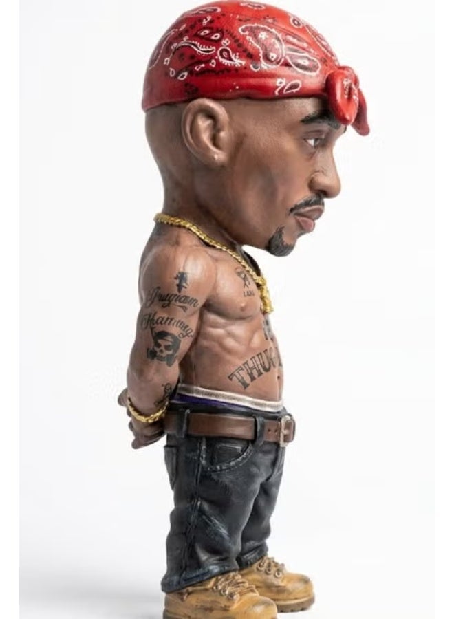 A commemorative art sculpture depicting the legendary rapper Tupac Shakur (2Pac) in a realistic and detailed design. - Image 2