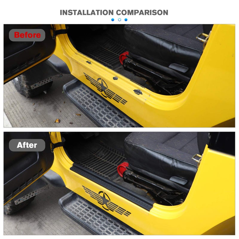 JeCar Door Sill Guards Door Entry Protectors Exterior Accessories for 1997-2006 Jeep Wrangler TJ - Image 4