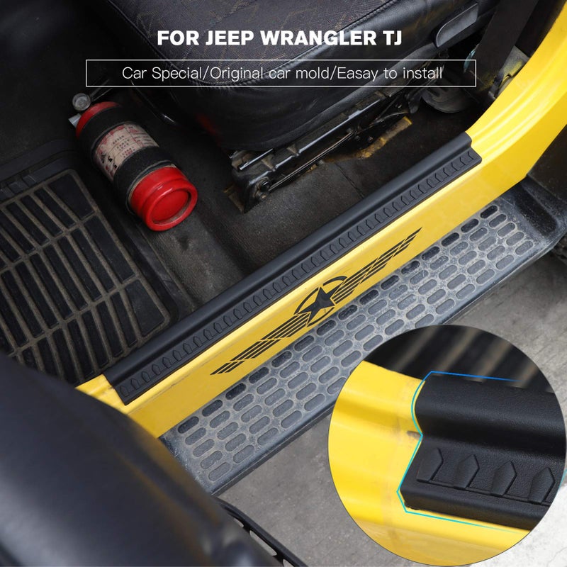 JeCar Door Sill Guards Door Entry Protectors Exterior Accessories for 1997-2006 Jeep Wrangler TJ - Image 2