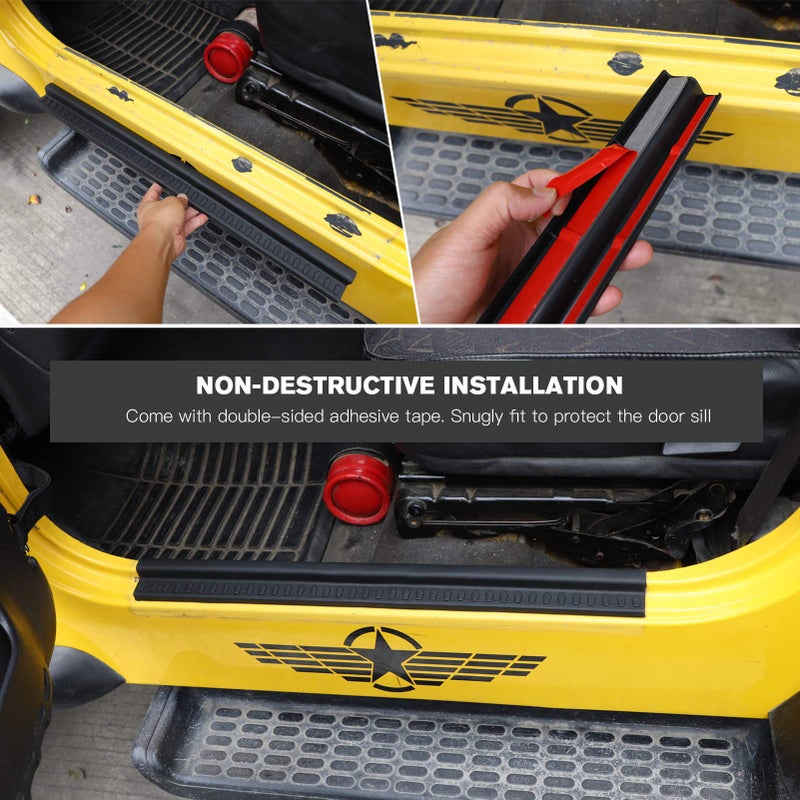 JeCar Door Sill Guards Door Entry Protectors Exterior Accessories for 1997-2006 Jeep Wrangler TJ - Image 5