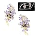 ORIESSE 2pcs Flower Car Vent Clips Car Air Freshener Bouquets Flower Purple Car Accessories for Women Rhinestone Flower Air Vent Clips Car DecorSparkling Refillable Car Diffuser - Image 2